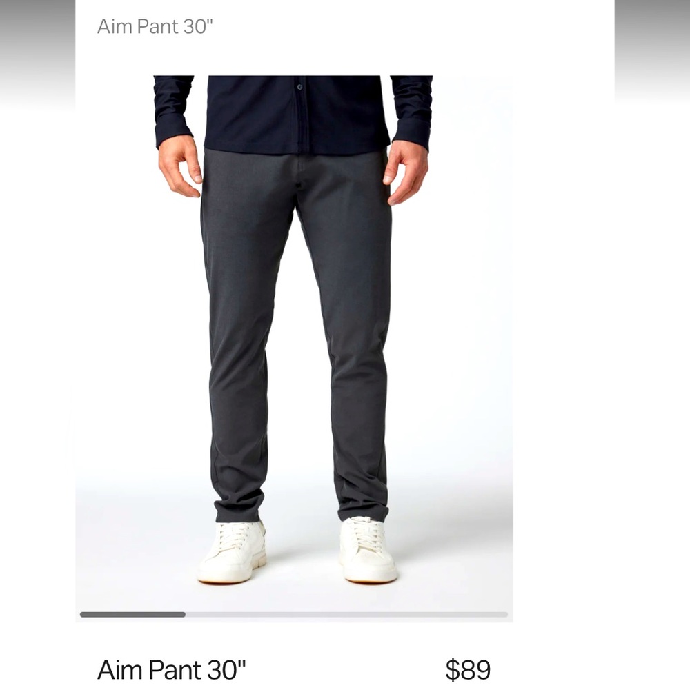 Vuori Aim Chino Pant Charcoal 34”